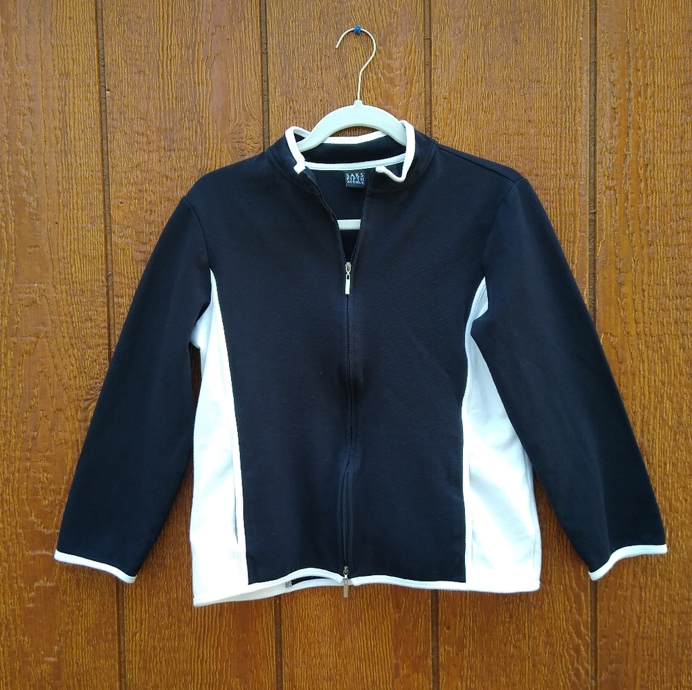 SAKS Fifth Avenue Kids Youth Coloblock Zip Up Sweatshirt Jacket Size Med…